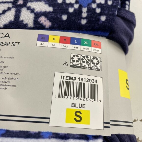 NEW Nautica Womens S 2-Piece Sleepwear Set Silky Stretch Fleece Blue - Picture 4 of 5